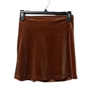 NEW Honey Punch Velvet Brown Stretchy Mini skirt SIZE SMALL NWT